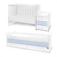 Letto MAXI PLUS NEW white+baby blue Variante В /letto per adolescenti; letto per bambini con mobiletto multifunzionale / *in questa variante il letto può essere utilizzato contemporaneamente da due ragazzi/